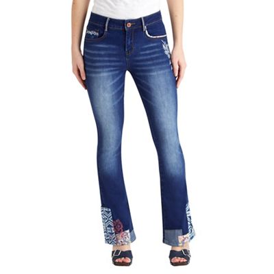 Blue perfect patchwork jeans